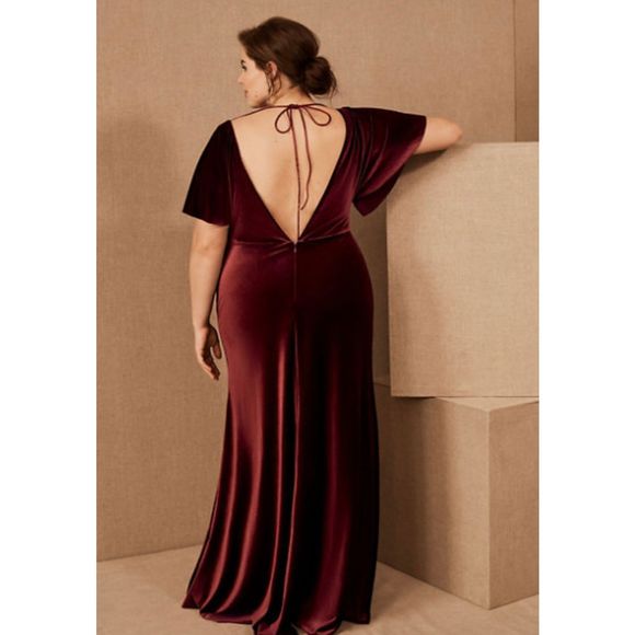 New BHLDN x Jenny Yoo Ellis Velvet Open Back Dress sz 12 - Picture 4 of 10